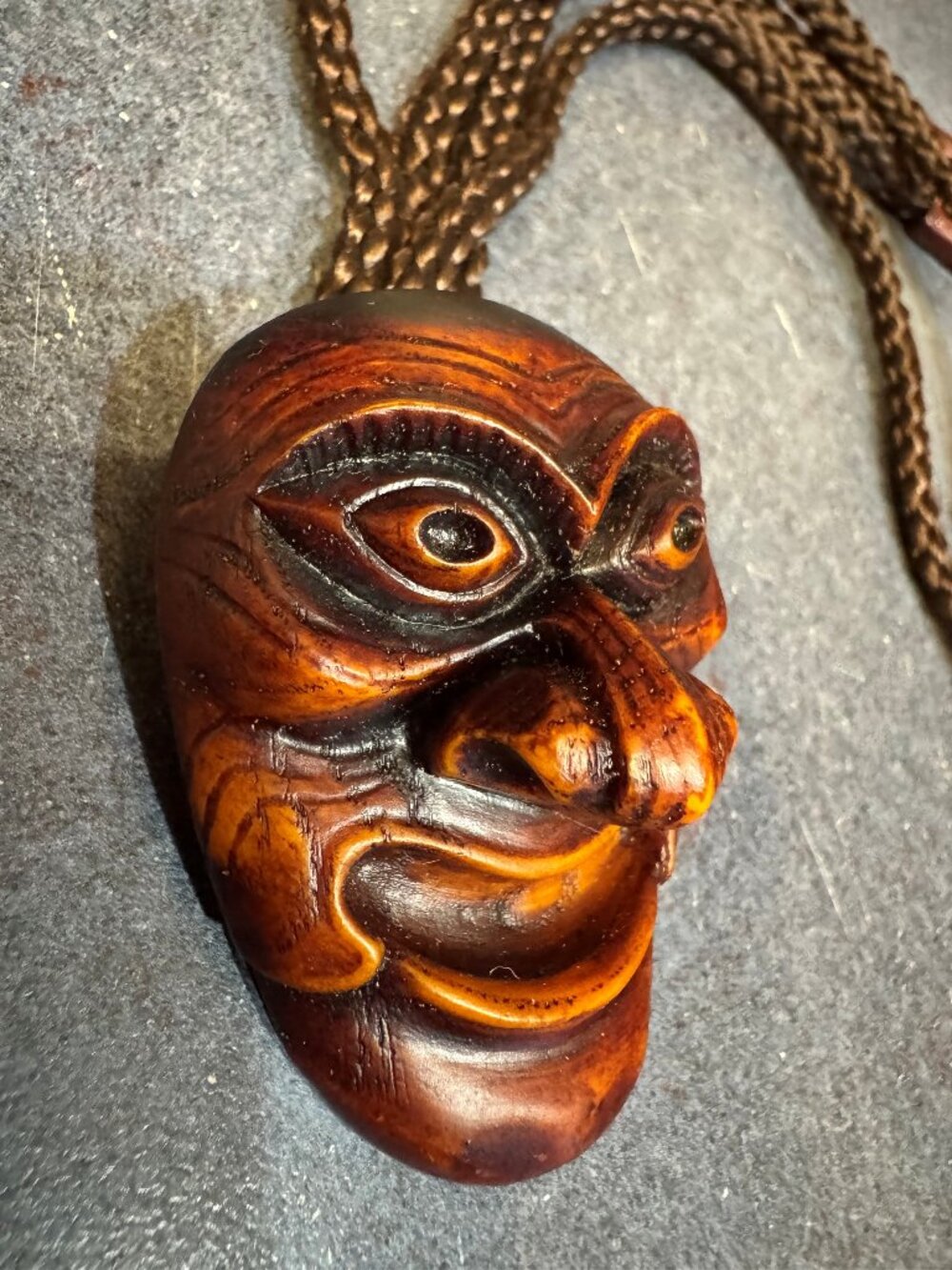 Vintage Korean Hahoe Mask Bolo Tie